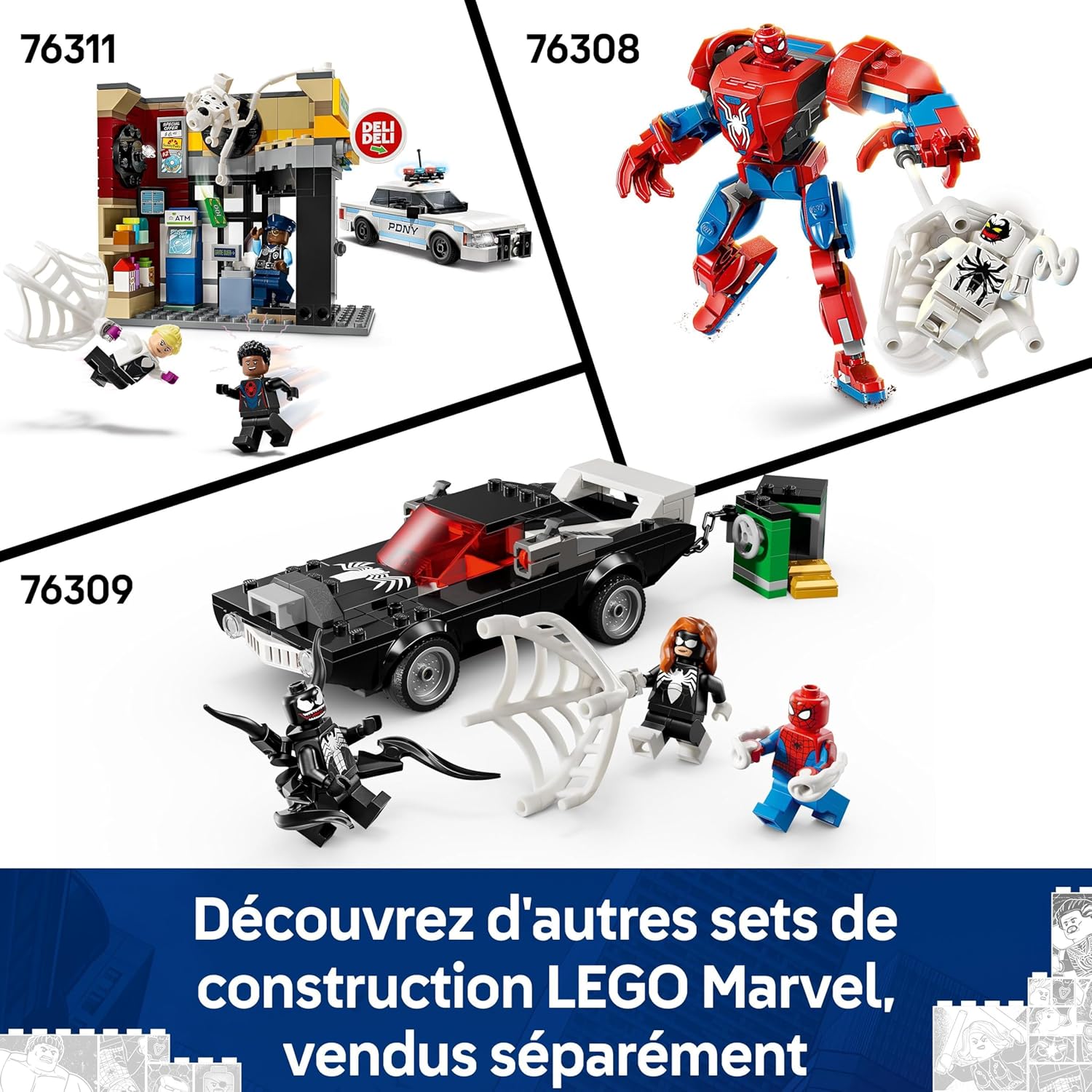 LEGO Marvel Spider-Man et la voiture de Venom avec 3 minifigurines 76309 – Image 7