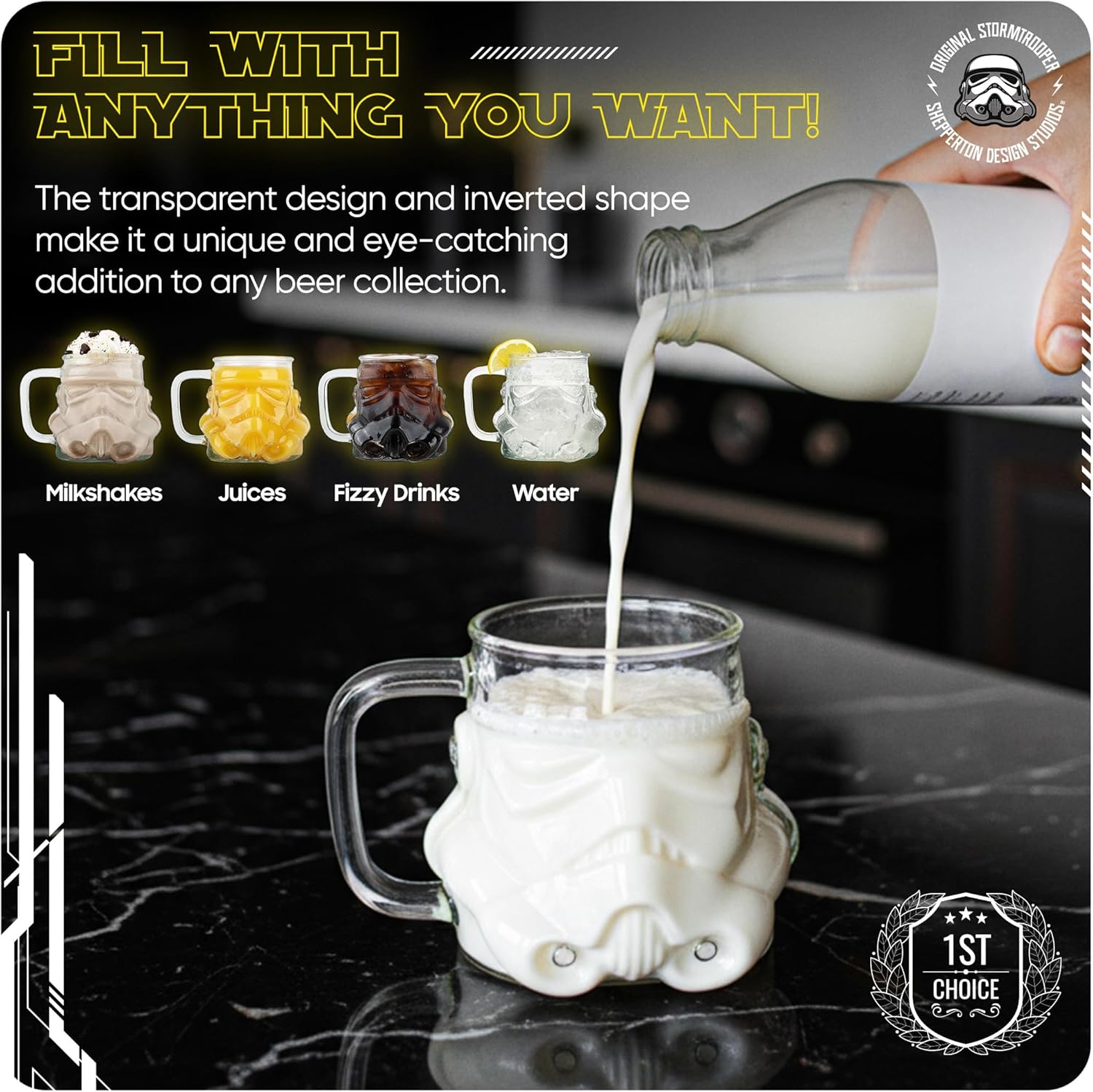 Verre à bière Stormtrooper Star Wars transparent 600 ml – Image 3