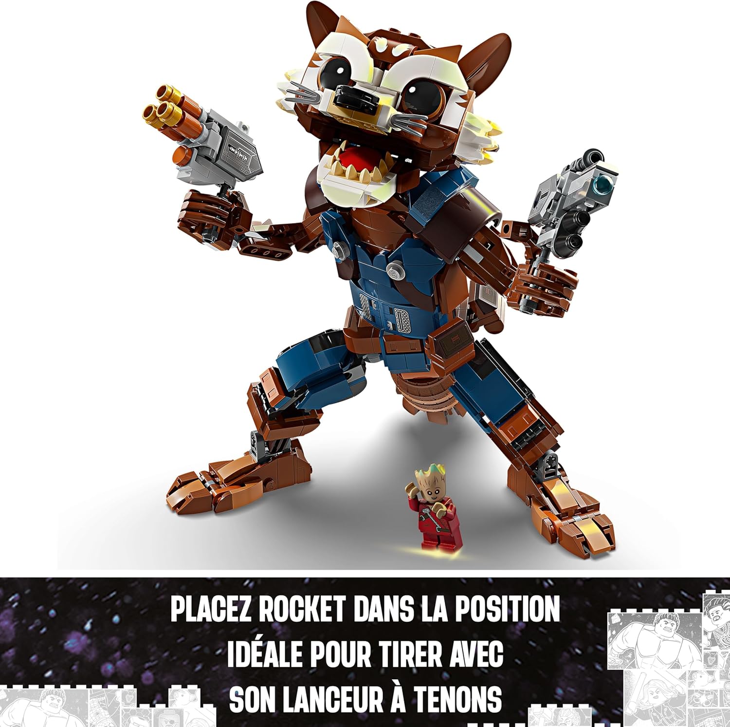 LEGO Marvel Rocket et Bébé Groot, figurine articulée 76282 – Image 6