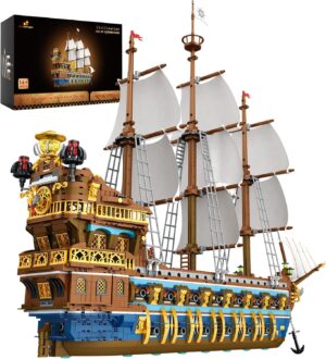 Bateau pirate Golden de la Flotte Royale du Soleil en blocs à pince