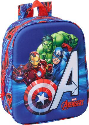 Sac à dos mini Avengers 3D bleu 6 L 32 x 43 x 14 cm