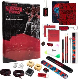 Calendrier de l’Avent 2025 Stranger Things avec 24 surprises papeterie et accessoires