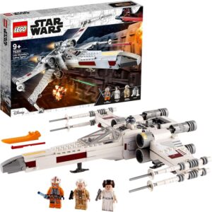 X-Wing Fighter LEGO Star Wars de Luke Skywalker avec Leia et R2-D2