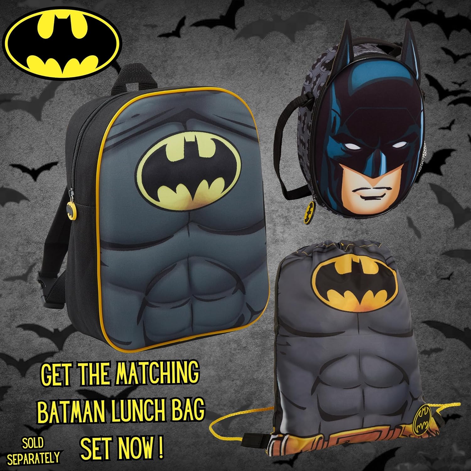 Sac à dos Batman 3D avec cape repliable pour enfants DC Comics – Image 7