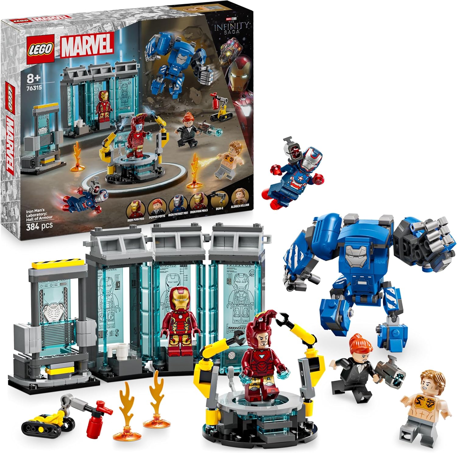 LEGO Marvel Laboratoire d'Iron Man avec 5 minifigurines 76315