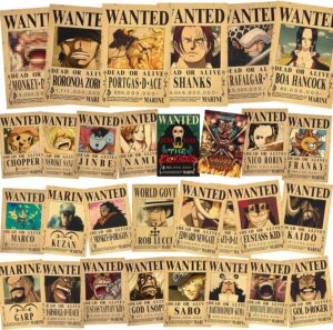 Affiches de recherche Pirates au Chapeau de Paille, lot de 30 en 28,5 x 19 cm