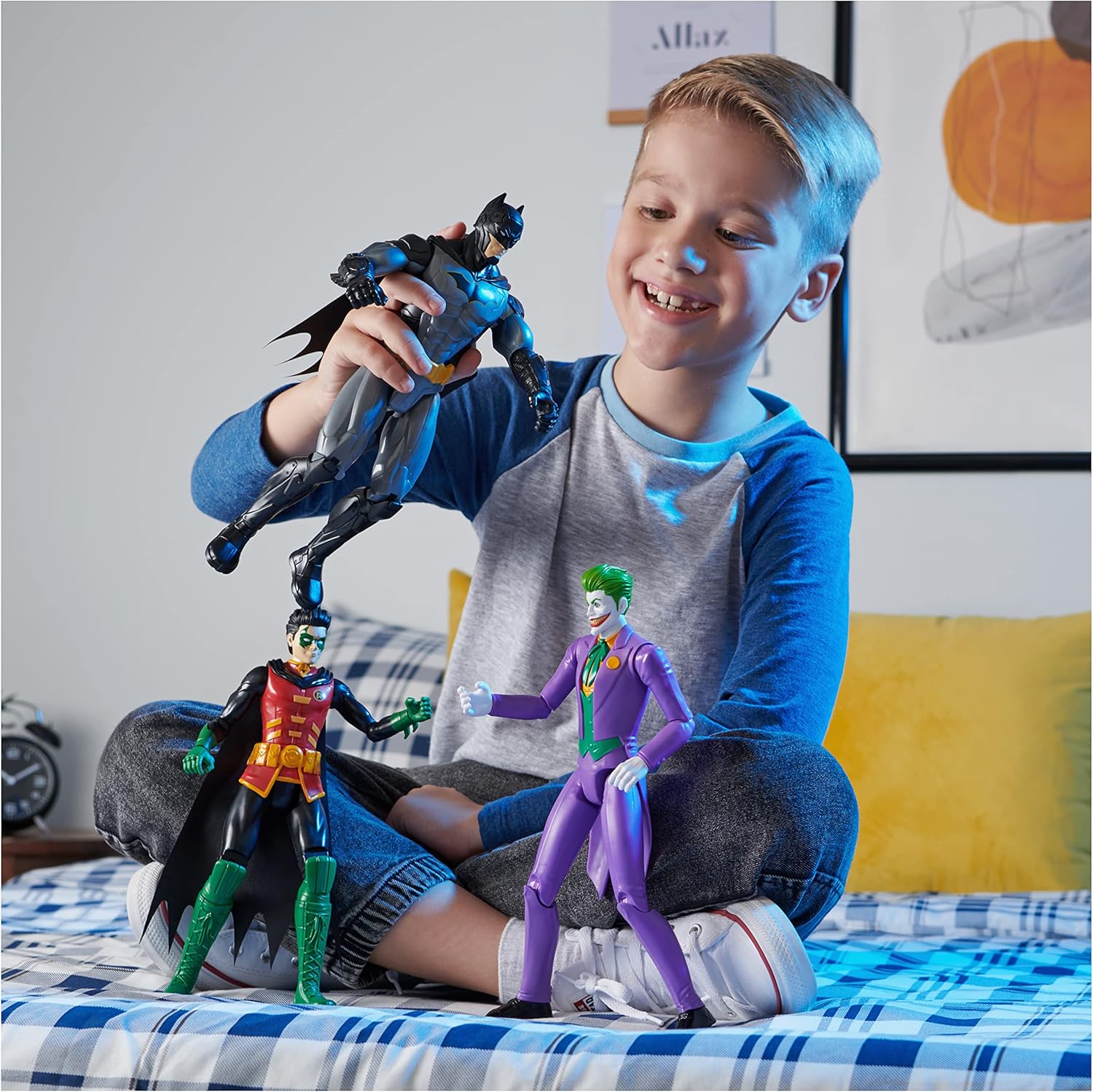 DC Comics - Pack de 3 figurines articulées 30 cm Batman, Robin et Le Joker – Image 5