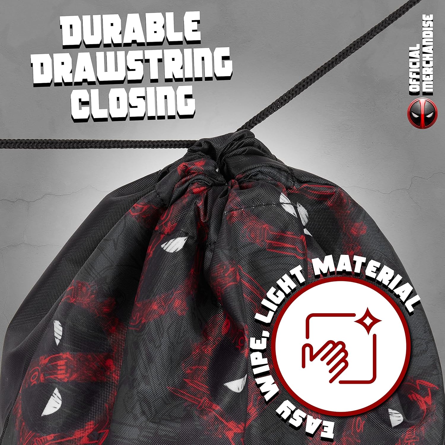 Sac à cordon enfant Marvel Deadpool pour sport et piscine – Image 3
