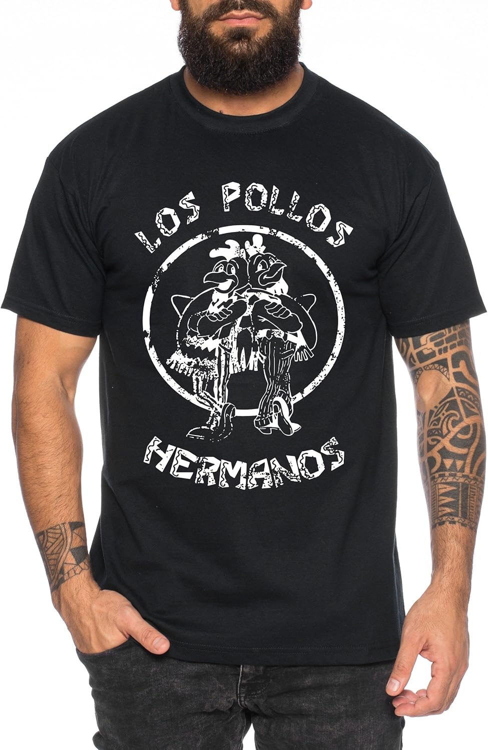 T-shirt homme Breaking Bad Heisenberg Los Pollos en 100 % coton