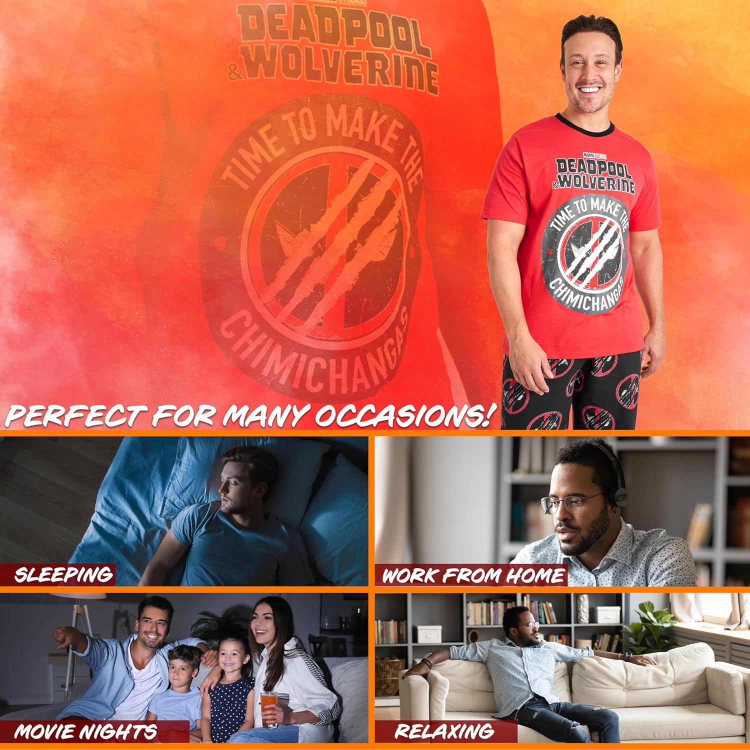 Ensemble pyjama hiver homme Marvel Deadpool et Wolverine – Image 4