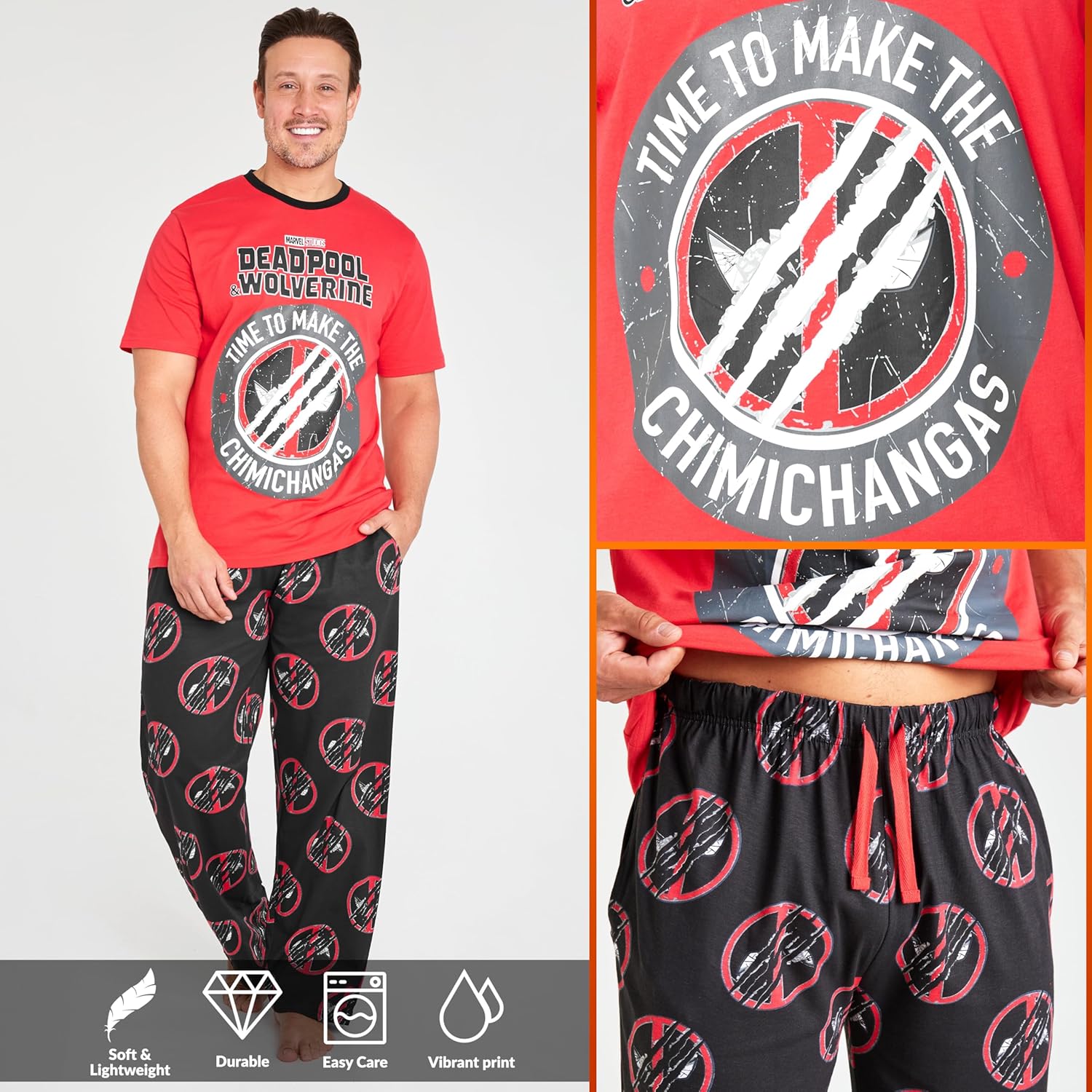 Ensemble pyjama hiver homme Marvel Deadpool et Wolverine – Image 3