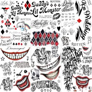 Tatouages temporaires Joker 3D LAROI, lot de 6 feuilles