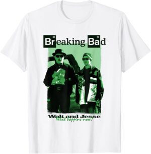 T-shirt Breaking Bad "Que se passe-t-il maintenant" avec Walter et Jesse