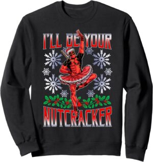 Sweatshirt de Noël Deadpool Marvel à col tissé