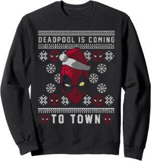 Sweatshirt de Noël Deadpool Coming To Town Marvel