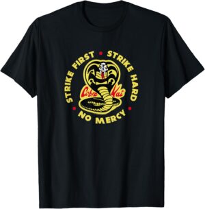 T-shirt Cobra Kai logo cobra Frapper le premier