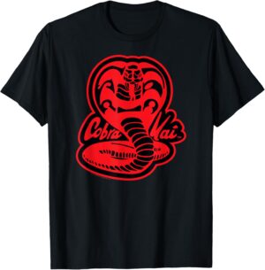 T-shirt Cobra Kai Cobra rouge et noir pour Femme ou Fille