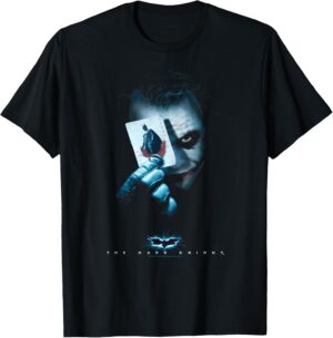 T-shirt noir Joker The Dark Knight Batman coupe classique
