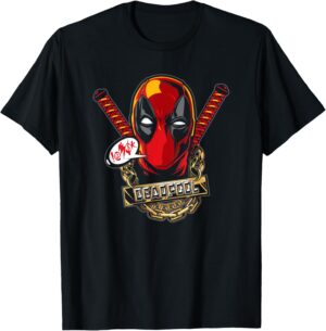 T-shirt Marvel Deadpool Wade Wilson Swords and Chains pour Femme et Homme
