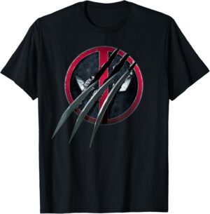 T-shirt Deadpool & Wolverine Marvel Studios logo lacéré et griffes