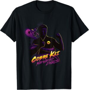 T-shirt Cobra Kai Johnny et Daniel en pose de combat, Never Dies