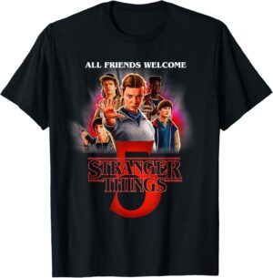 T-shirt poster Season Five Stranger Things en coupe classique