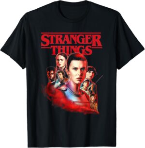 T-shirt poster Hawkins Heroes Stranger Things en Noir ou Bleu Marine