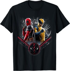 T-shirt Marvel Studios Deadpool & Wolverine avec icône griffes côte à côte