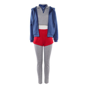 Costume Cosplay Eleven Stranger Things Saison 5 - Tenue Grise et Veste Bleue